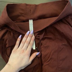 size 4 lulu lemon dance studio pants. red.